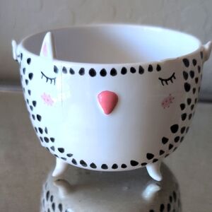 Anthropologie Marta Turowska Ceramic Stoneware OWL Trinket Dish Bowl Planter Pot